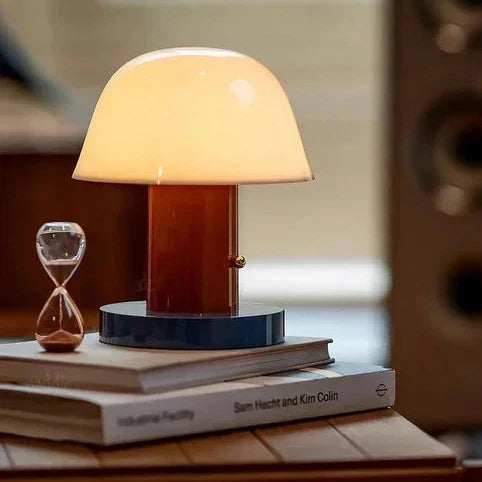 مصباح مكتب على شكل فطر مع إضاءة محيطية LED قابلة لإعادة الشحن