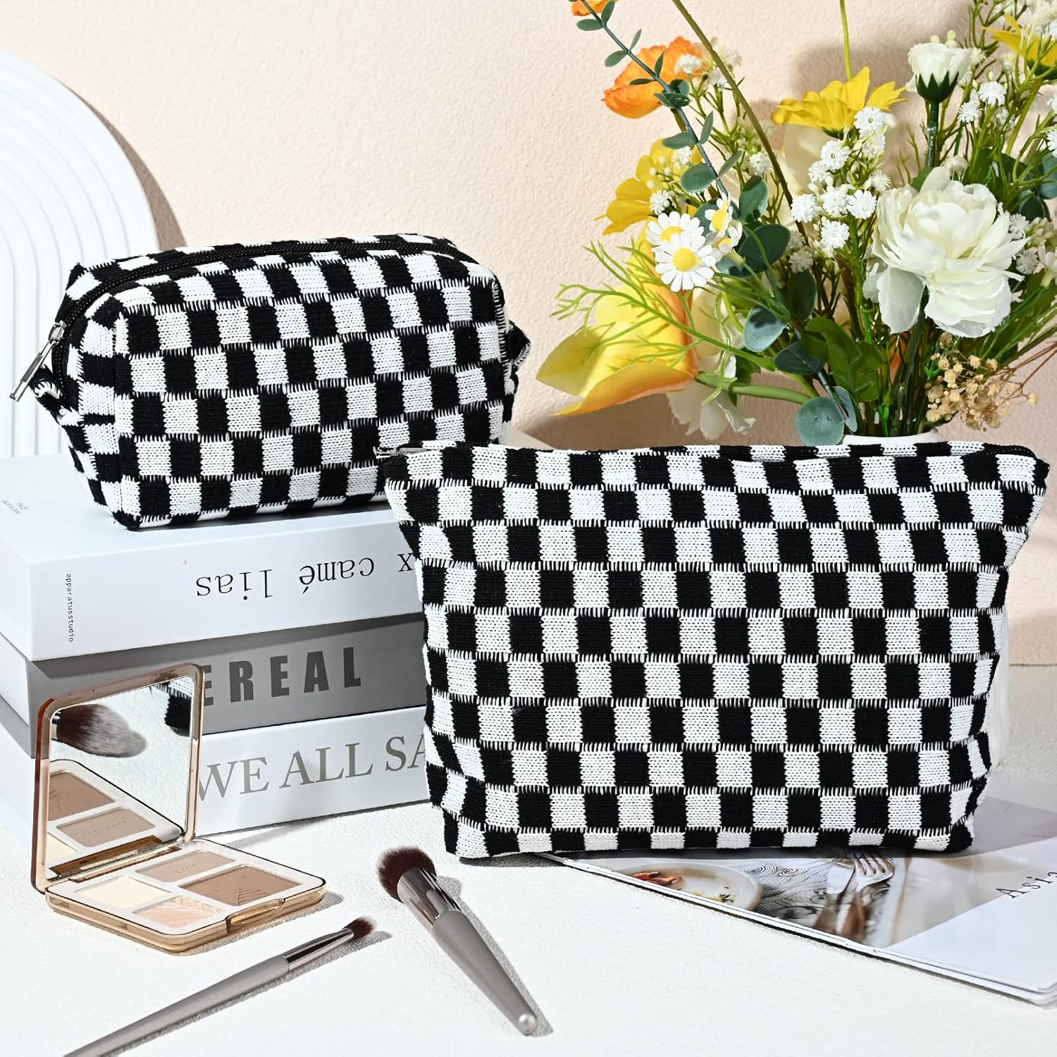 Must-Have Checked Make-up Bag Set | Rosalyssa