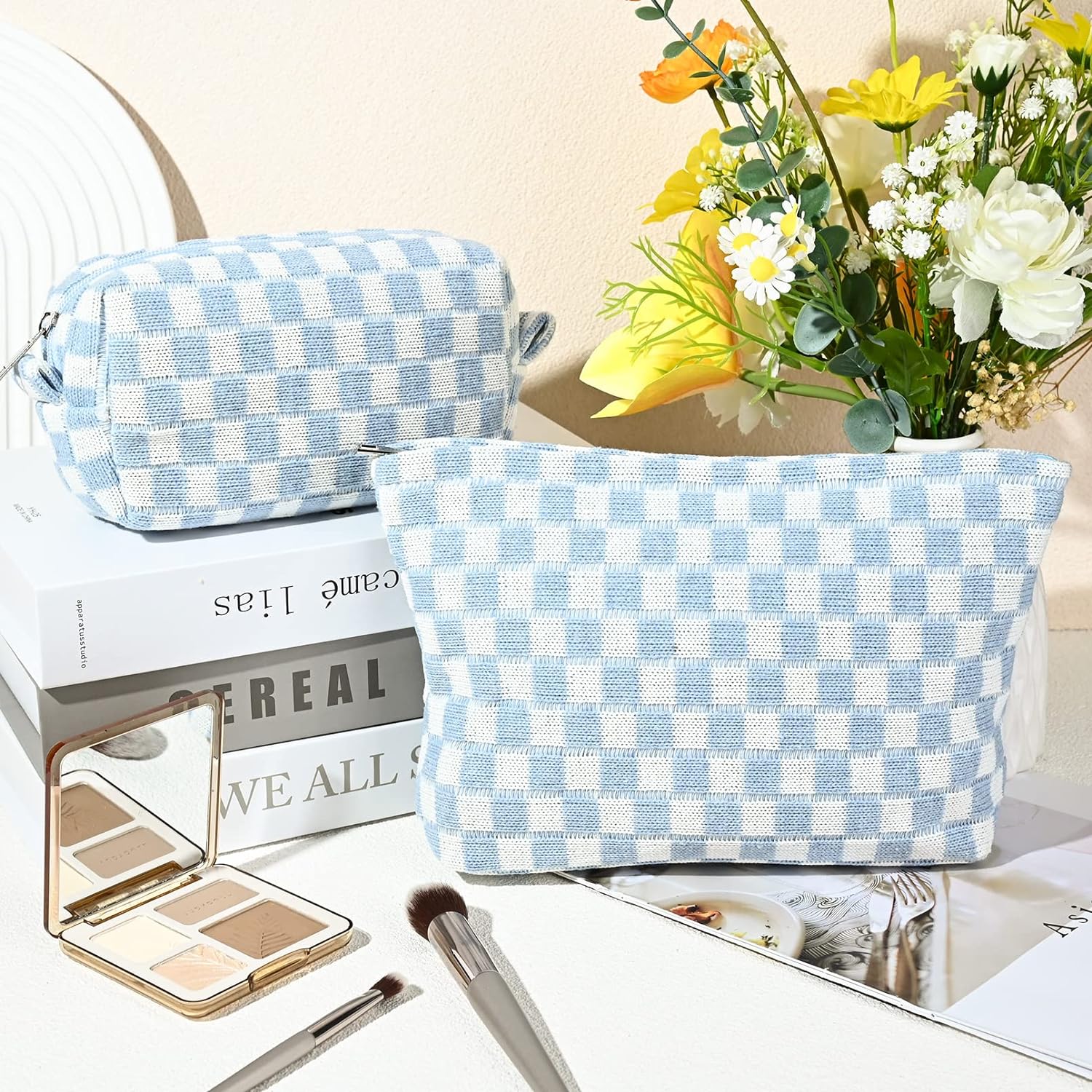 Must-Have Checked Make-up Bag Set | Rosalyssa