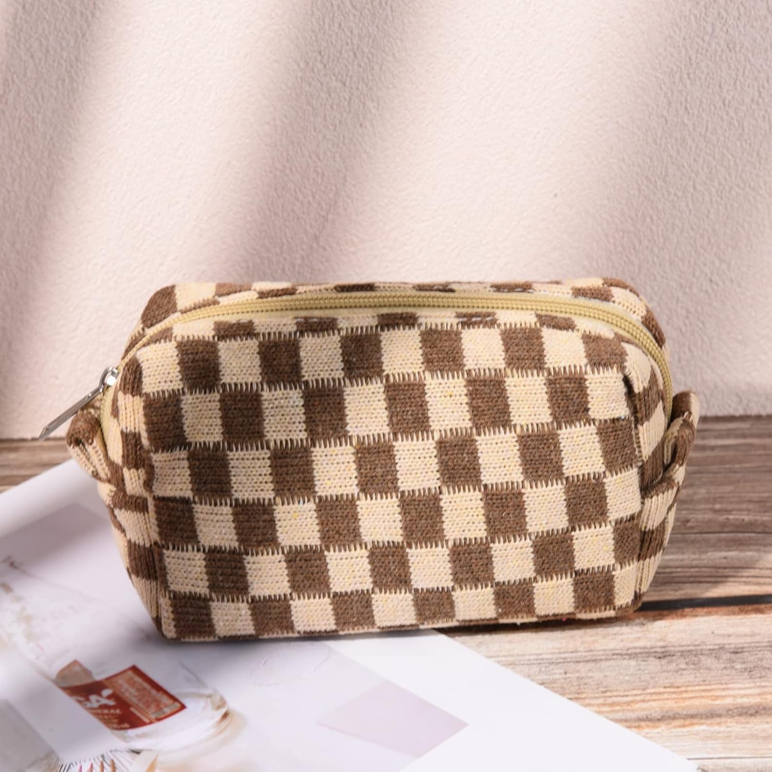 Must-Have Checked Make-up Bag Set | Rosalyssa