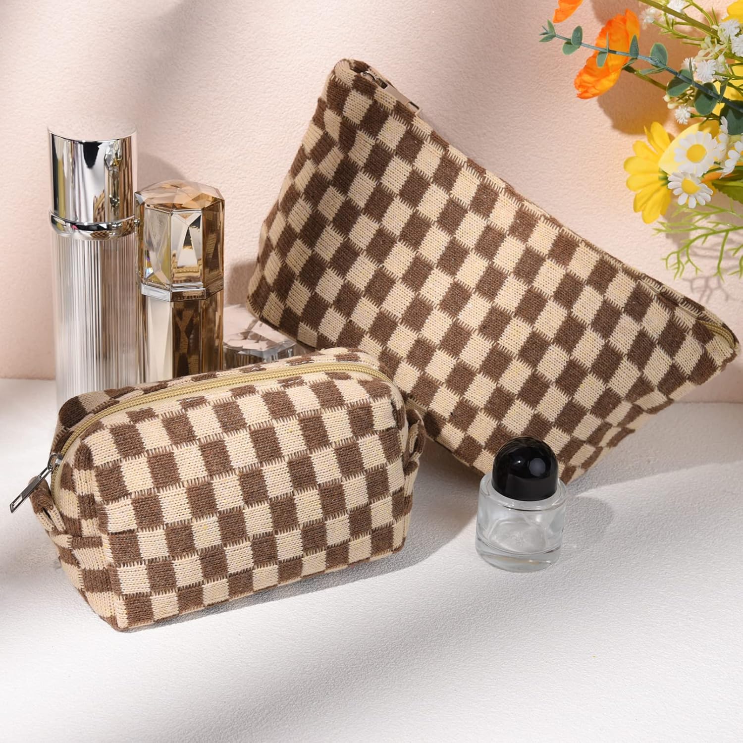 Must-Have Checked Make-up Bag Set | Rosalyssa
