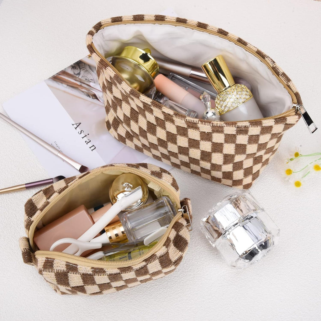 Must-Have Checked Make-up Bag Set | Rosalyssa