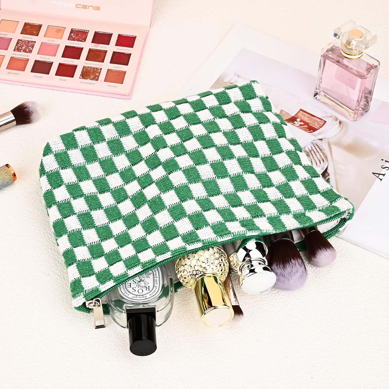 Must-Have Checked Make-up Bag Set | Rosalyssa