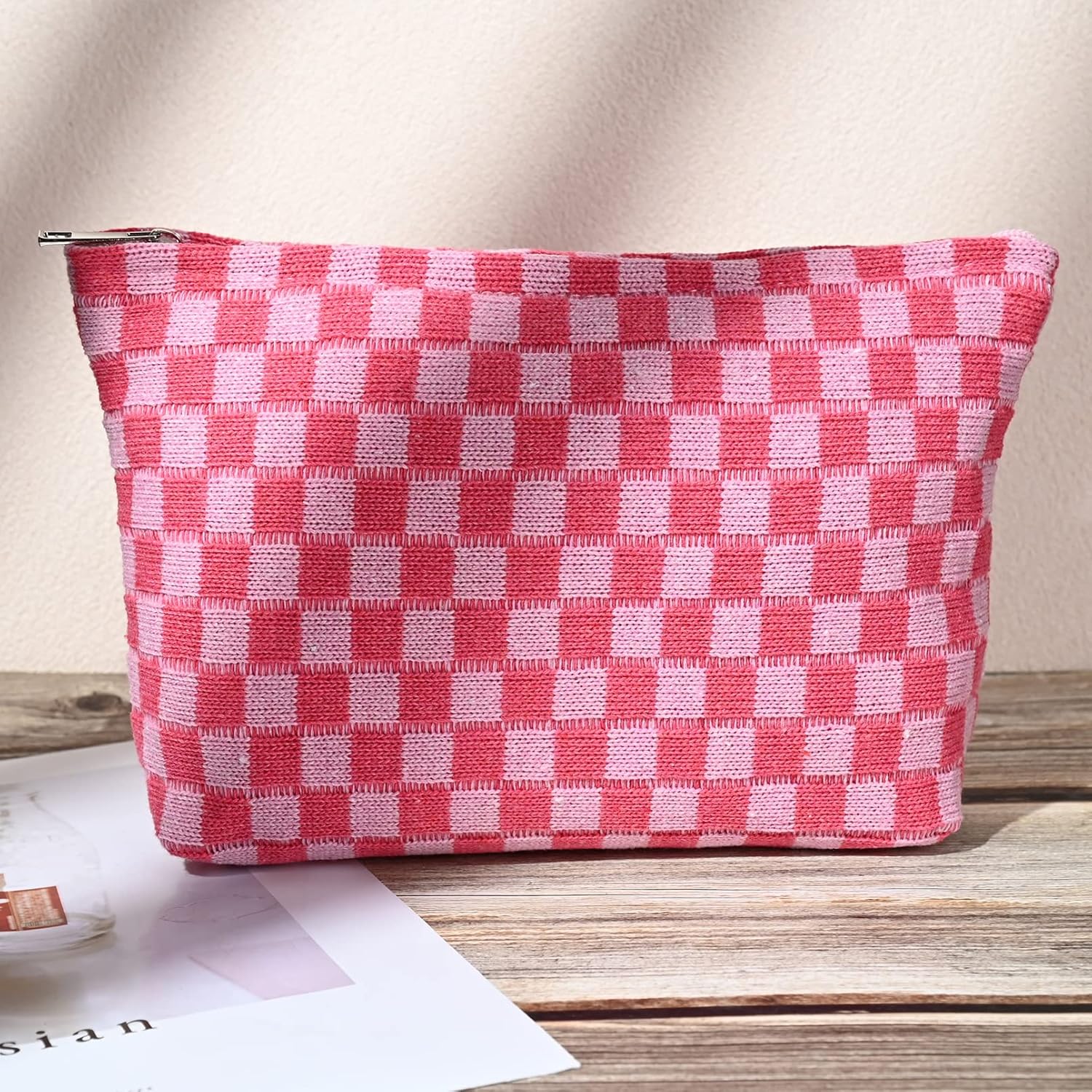 Must-Have Checked Make-up Bag Set | Rosalyssa