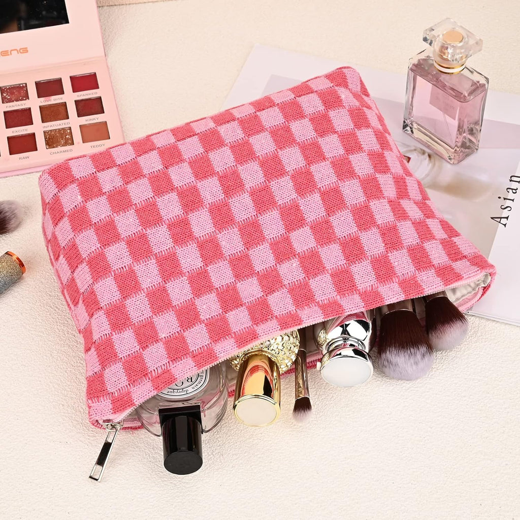 Must-Have Checked Make-up Bag Set | Rosalyssa