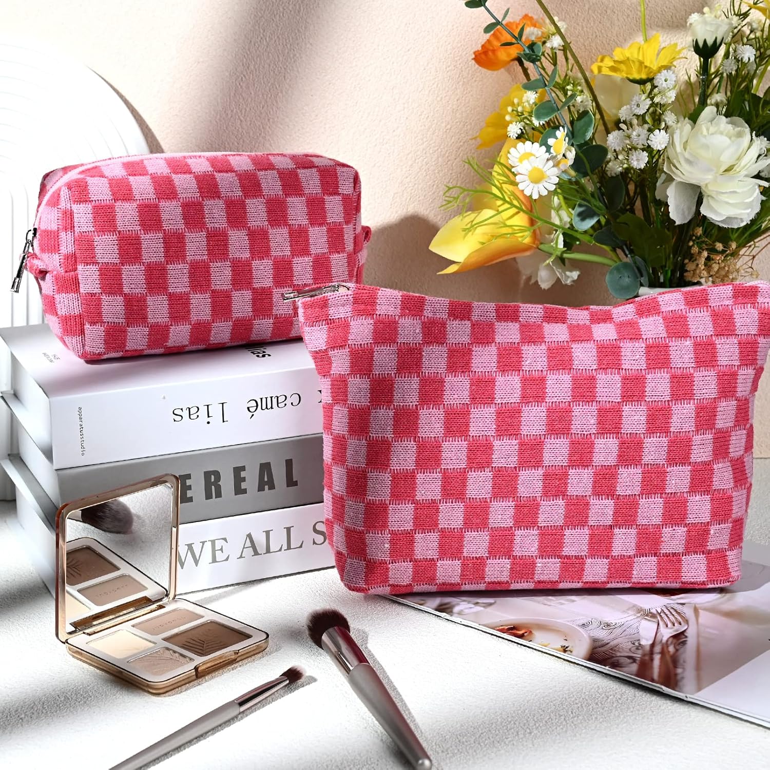 Must-Have Checked Make-up Bag Set | Rosalyssa