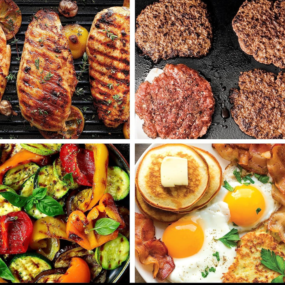 Grill og stegeplade til indendørs grillning med non-stick plade op til 500 grader
