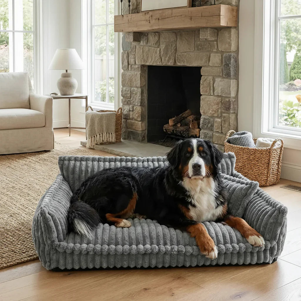 Sofá Cama Grande para Perro con Bordes Elevados y Funda Lavable