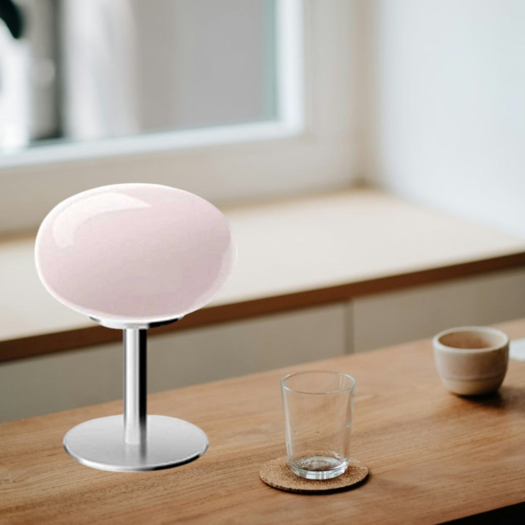 Aurelia Italian Glass Egg Table Lamp With Ambient LED Lighting