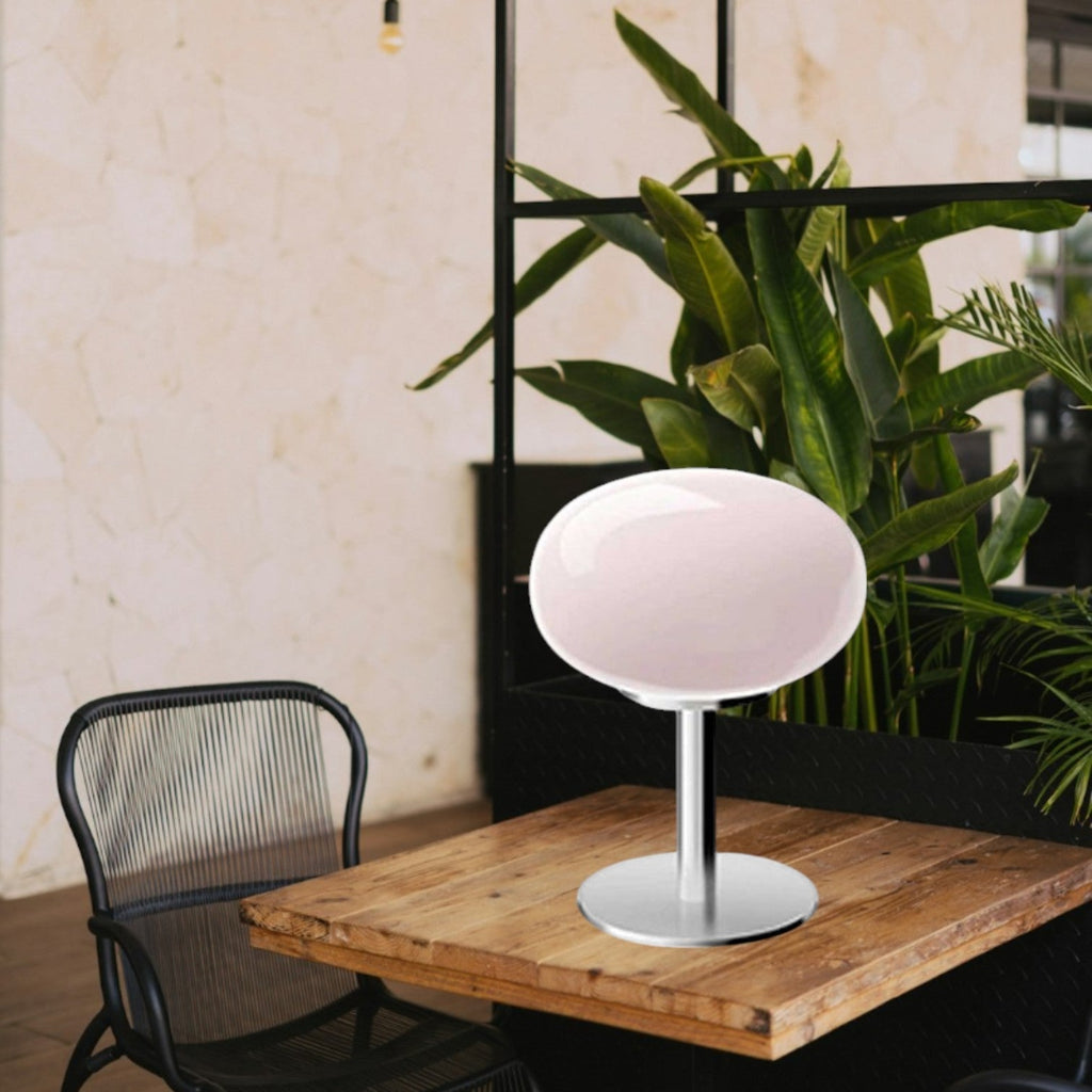Aurelia Italian Glass Egg Table Lamp With Ambient LED Lighting
