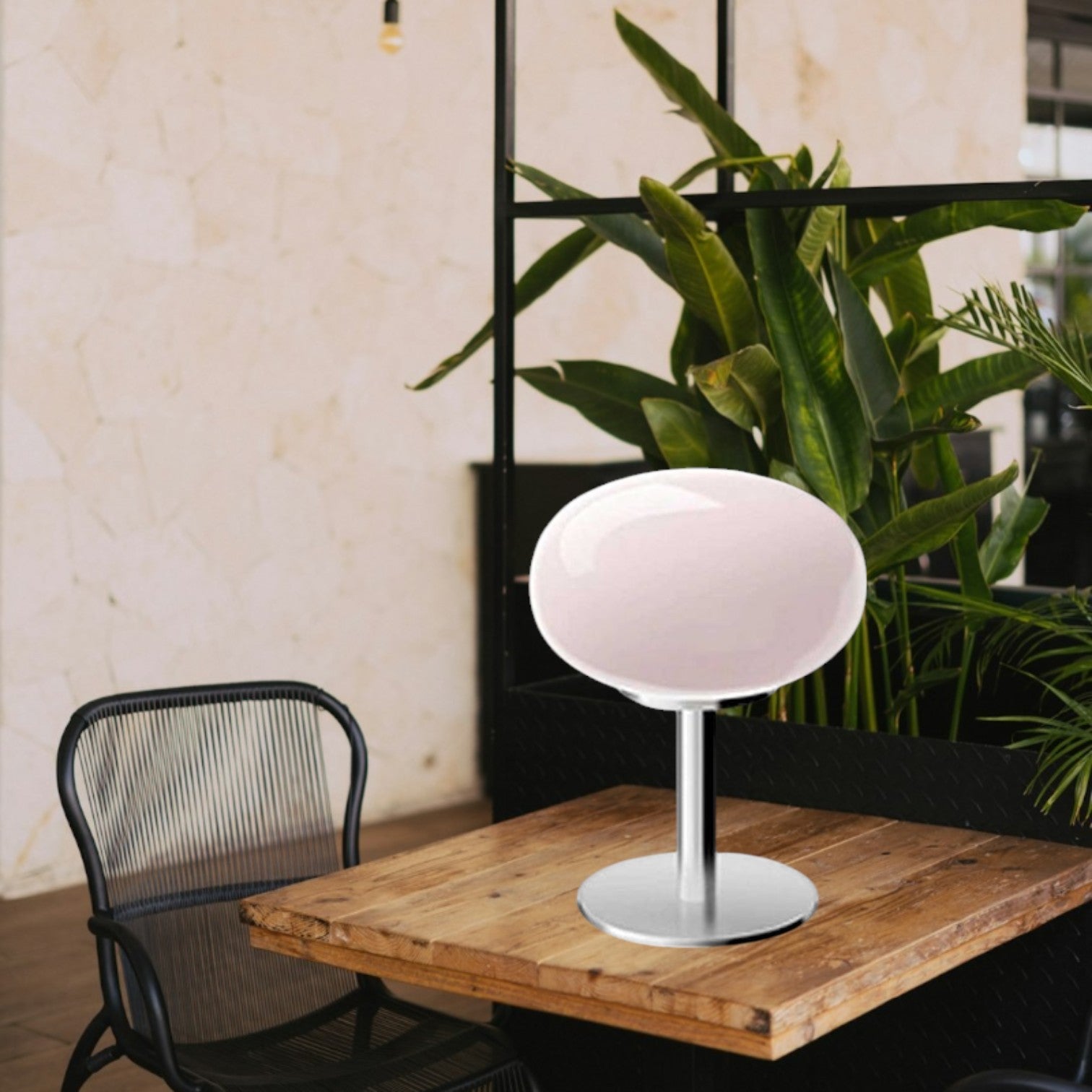 Aurelia Italian Glass Egg Table Lamp With Ambient LED Lighting