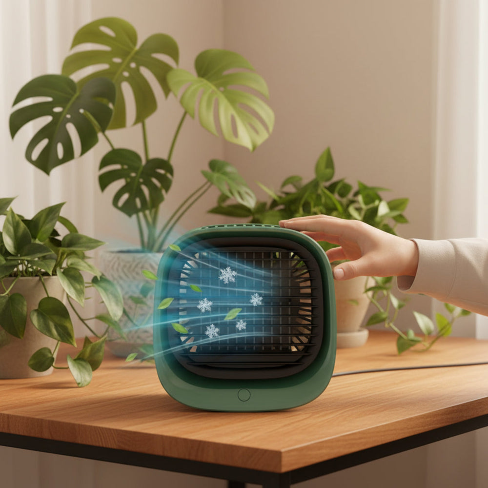 Mini osobní ochlazovač vzduchu s přenosným ventilátorem pro každodenní použití