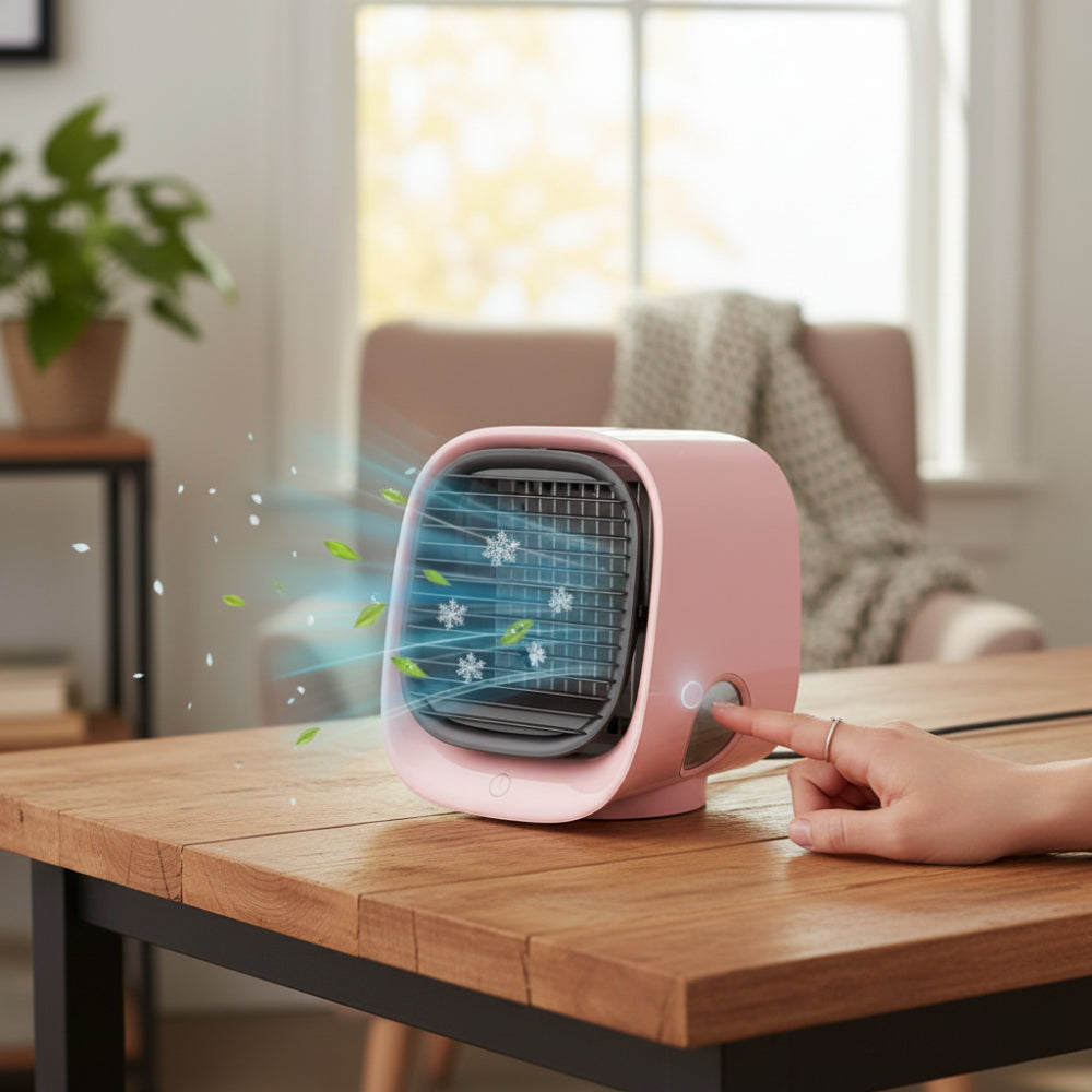 Mini osobní ochlazovač vzduchu s přenosným ventilátorem pro každodenní použití