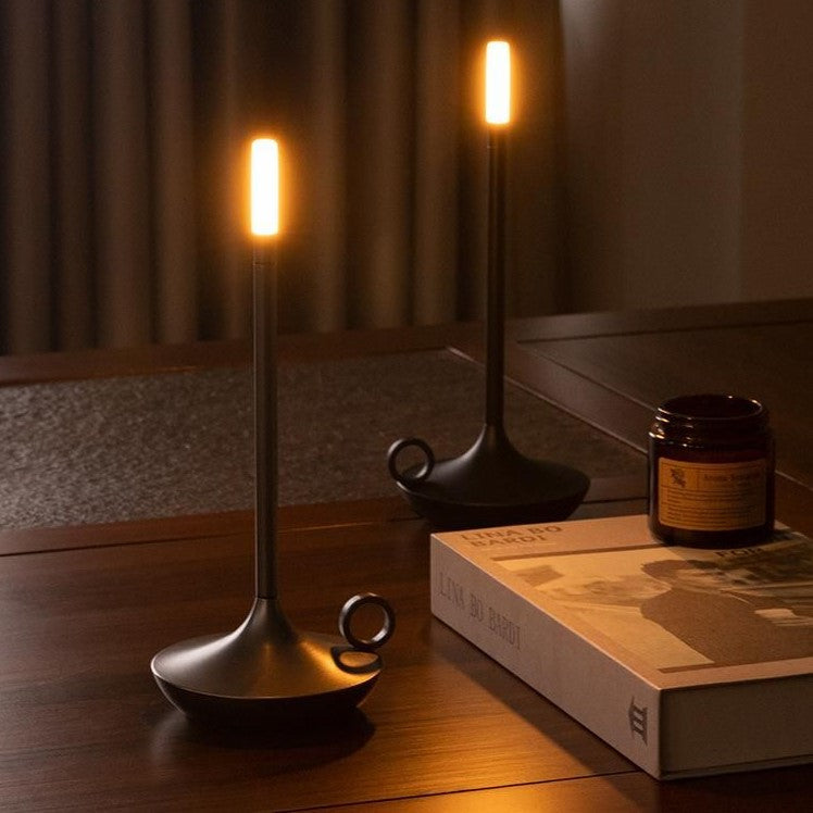 Graceful Curves Define LumenAstra Candlestick Lamp For Timeless Charm