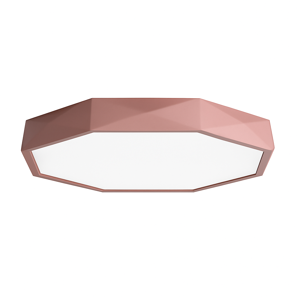 Geometrické LED akrylové stropní světlo, osmiúhelníkový design, 30–60 cm, barevná pokojová lampa