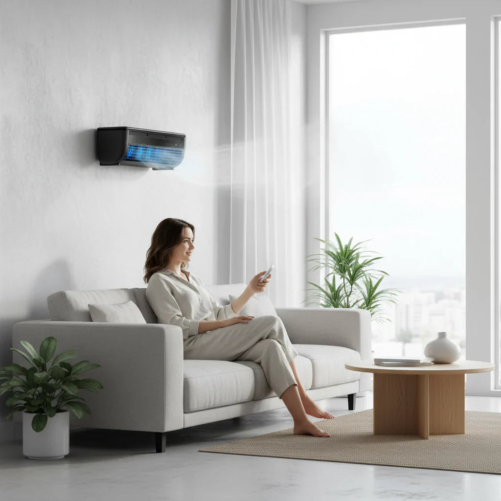 Kompaktní nástěnná klimatizace s elektrickým ventilátorem