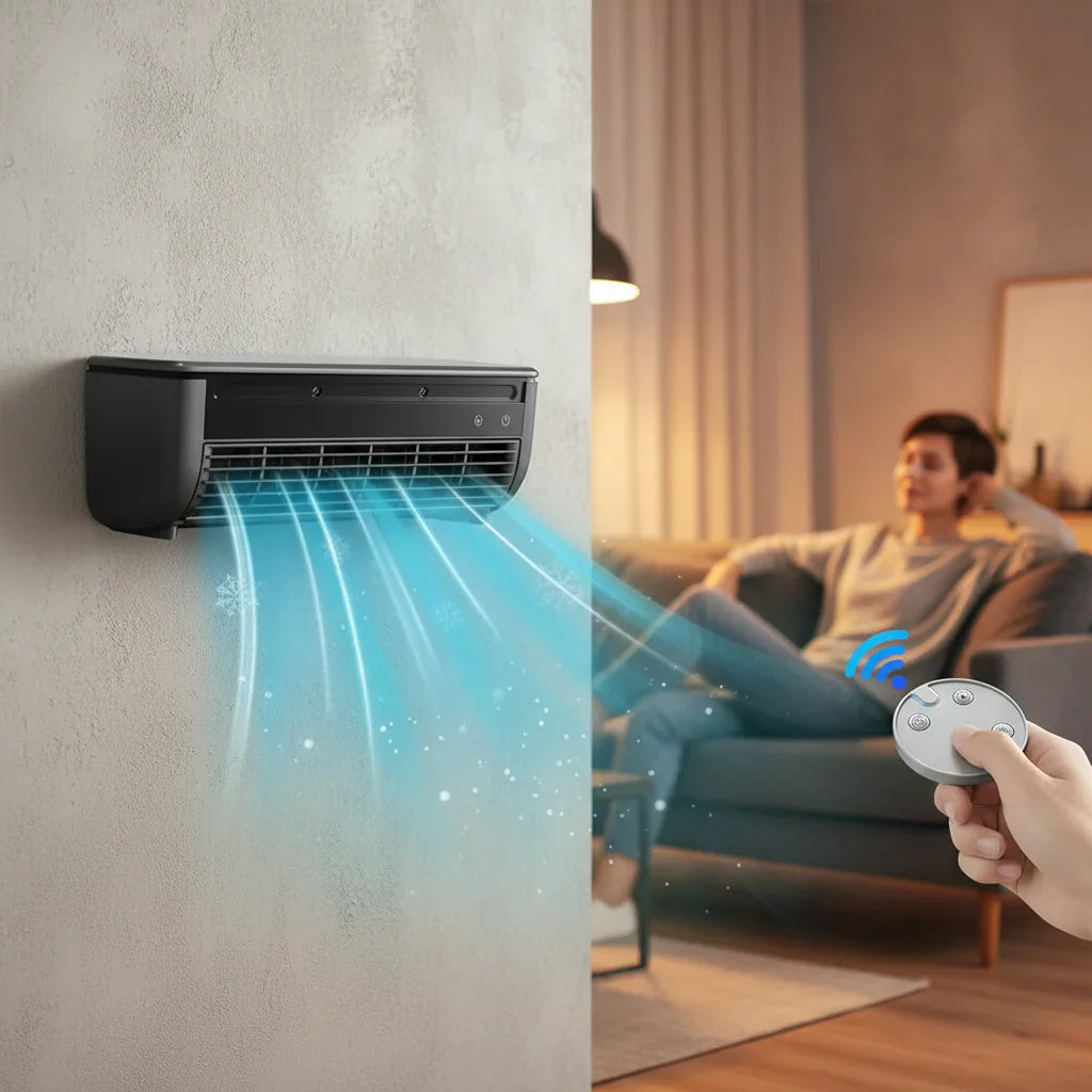 Kompaktní nástěnná klimatizace s elektrickým ventilátorem