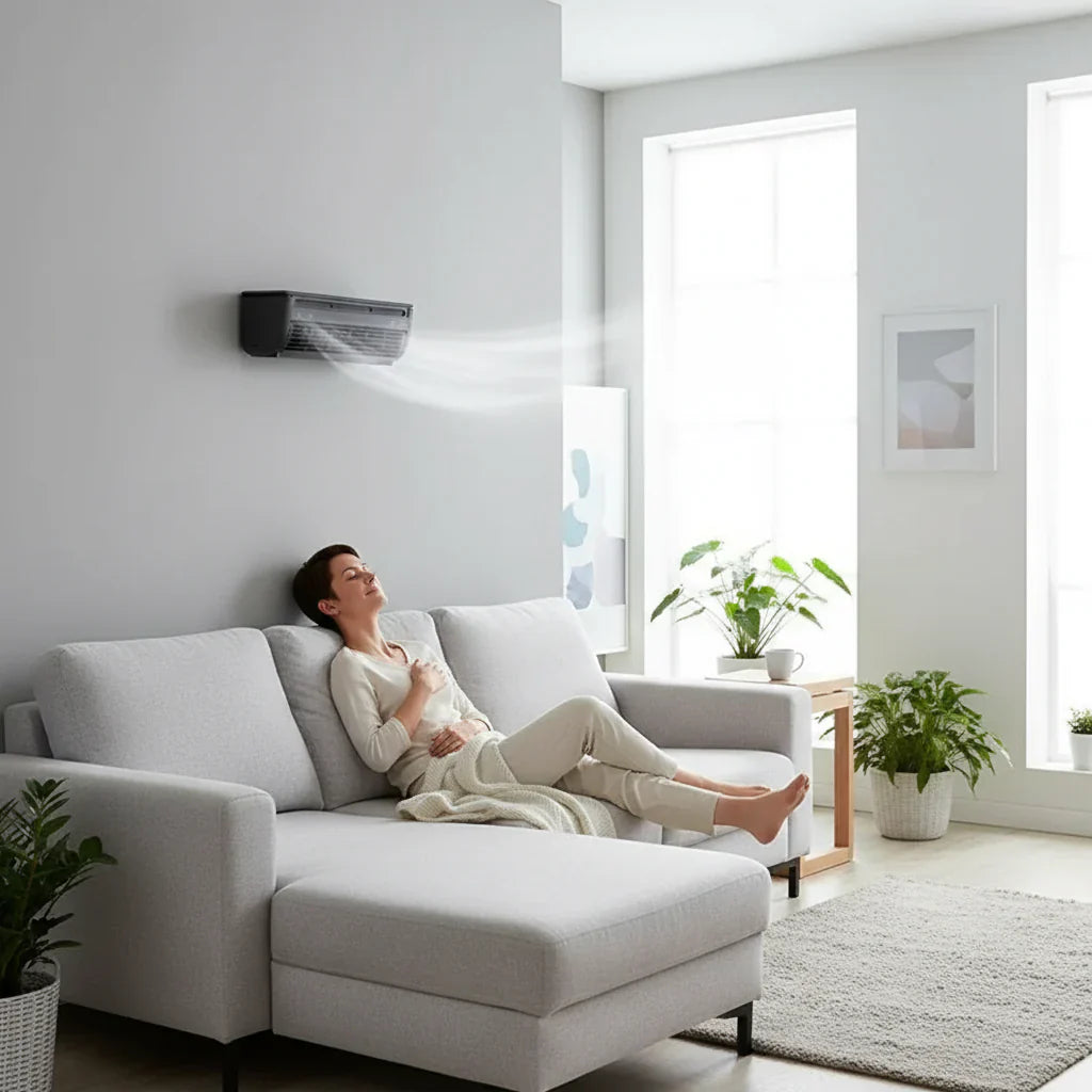 Kompaktní nástěnná klimatizace s elektrickým ventilátorem