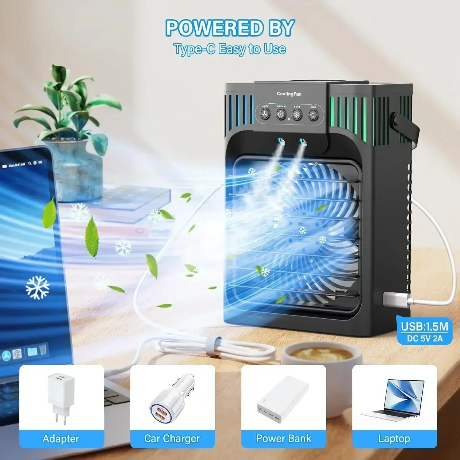 Portable Desktop Air Conditioner With Remote Control
