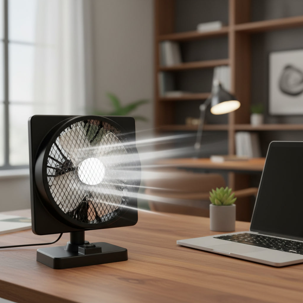 Přenosný USB ventilátor do auta pro chlazení vzduchu na cestách