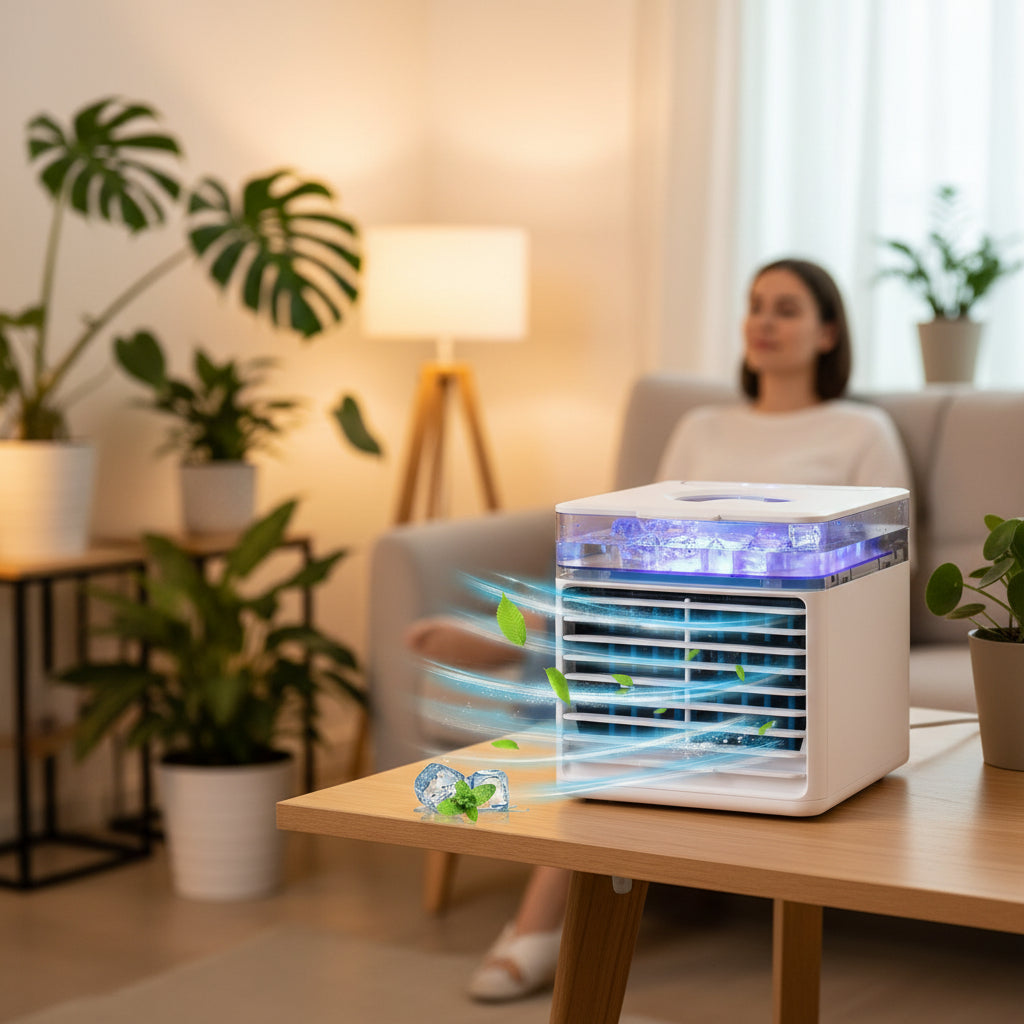 Energeticky úsporná přenosná klimatizace s nádrží na vodu