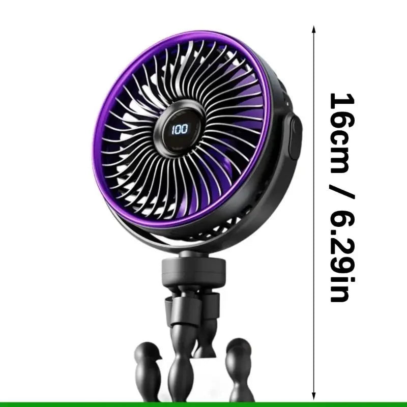 Foldable Clip On Battery Powered Fan Portable And Adjustable
