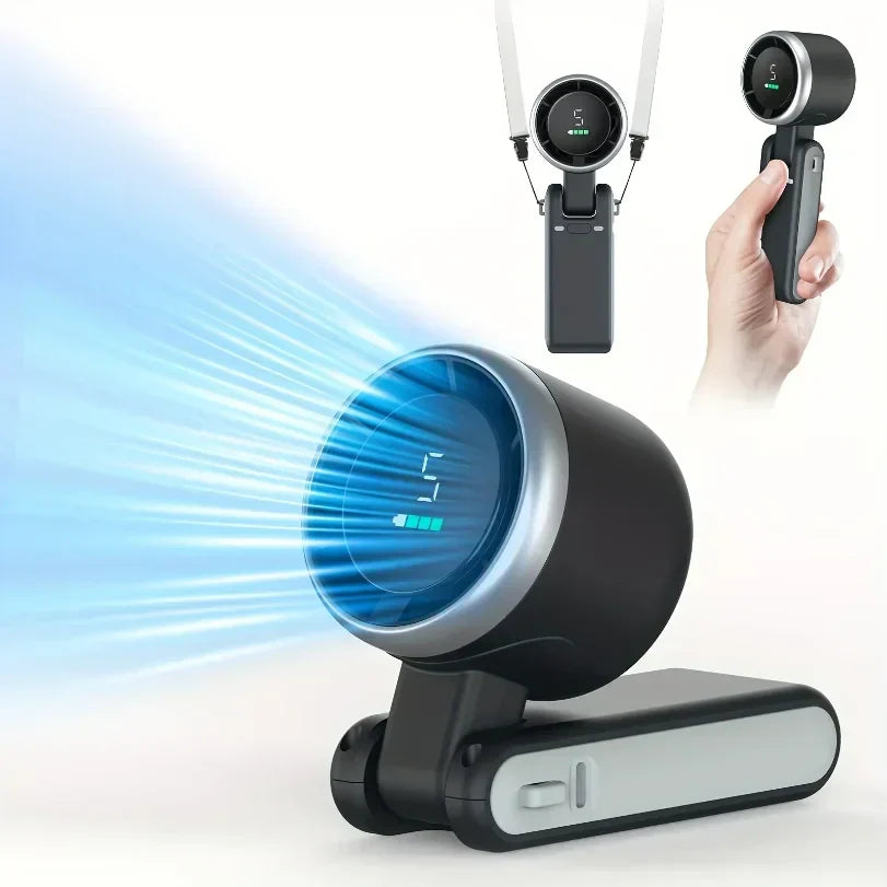Rechargeable Neck Clip-On Mini Fan For Personal Use