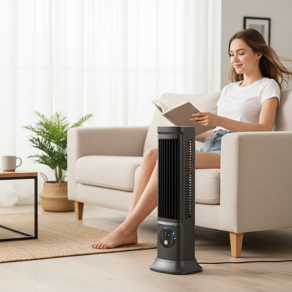 Přenosný ventilátor chladicí věže s oscilujícím LED displejem