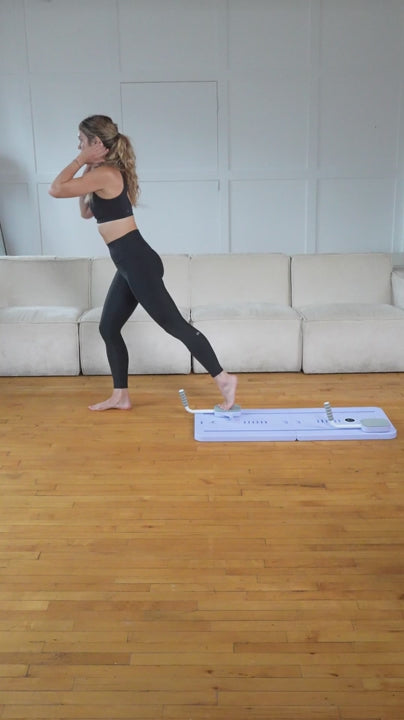 Draagbare Pilates Reformer-plank met verstelbare weerstandsbanden