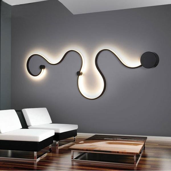 Elegancka nowoczesna lampa ścienna z akrylowym LED do wnętrz