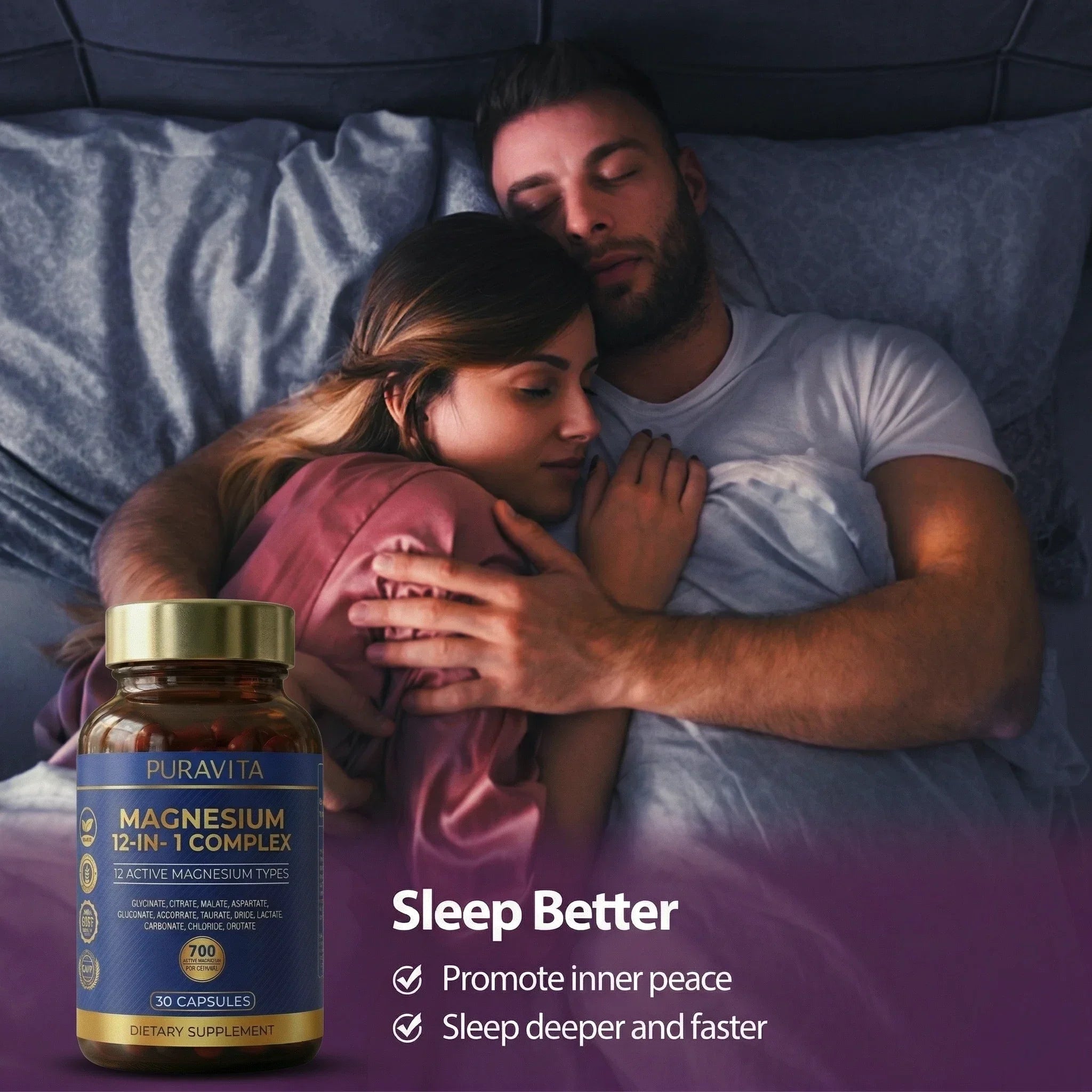 12-Type Magnesium Complex Supplement for Daily Wellness & Relaxation Support