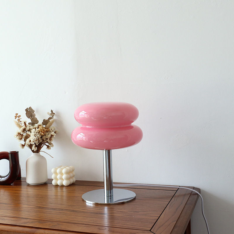 Aurelia Italian Glass Egg Table Lamp With Ambient LED Lighting