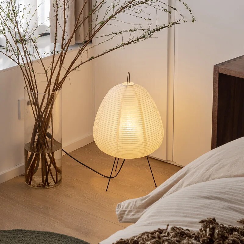 Elegantní lampa japonského stylu s papírovým stínidlem pro dekoraci obývacího pokoje