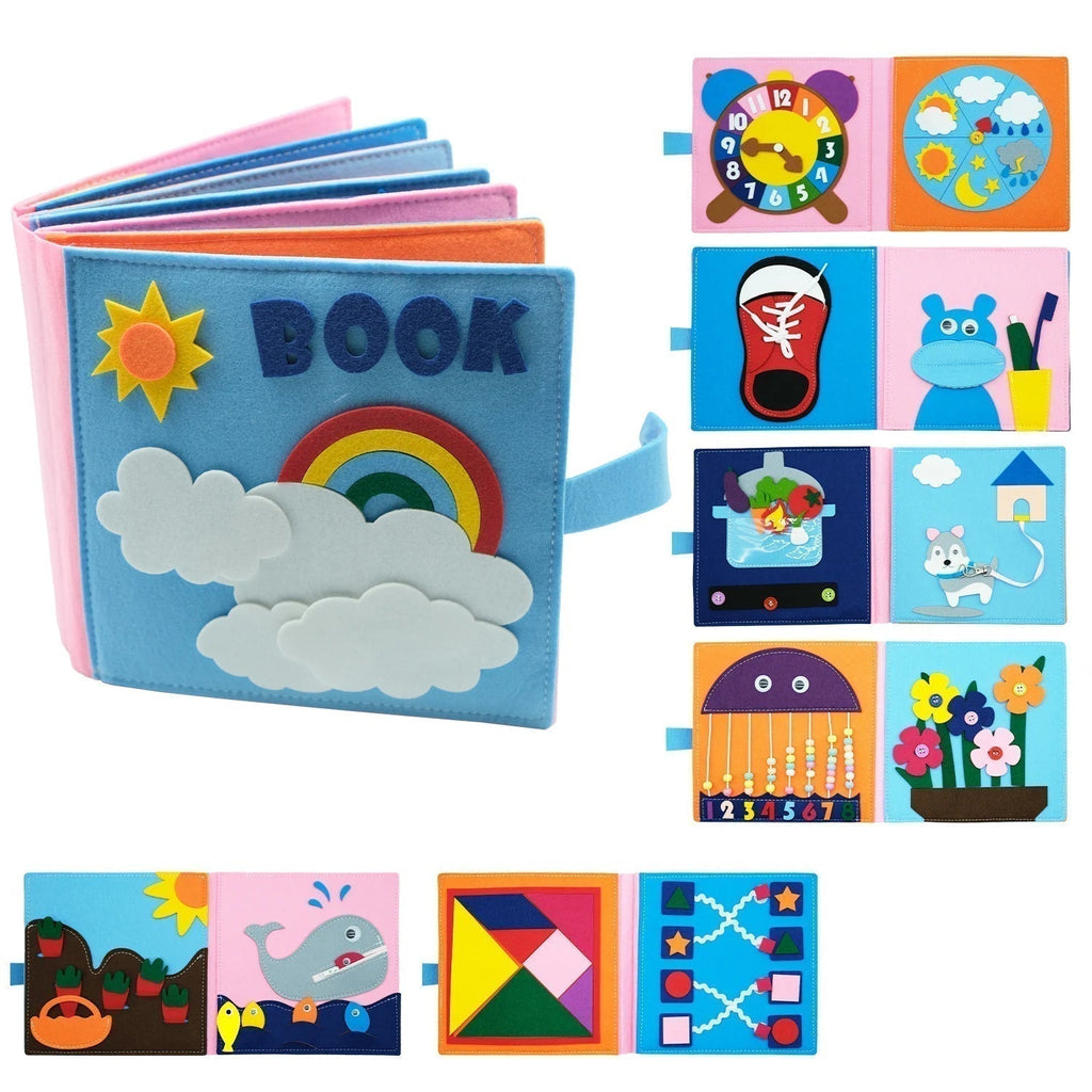 LumaNest Farm Life Felt Quiet Book For Babies With Fruit And Animals