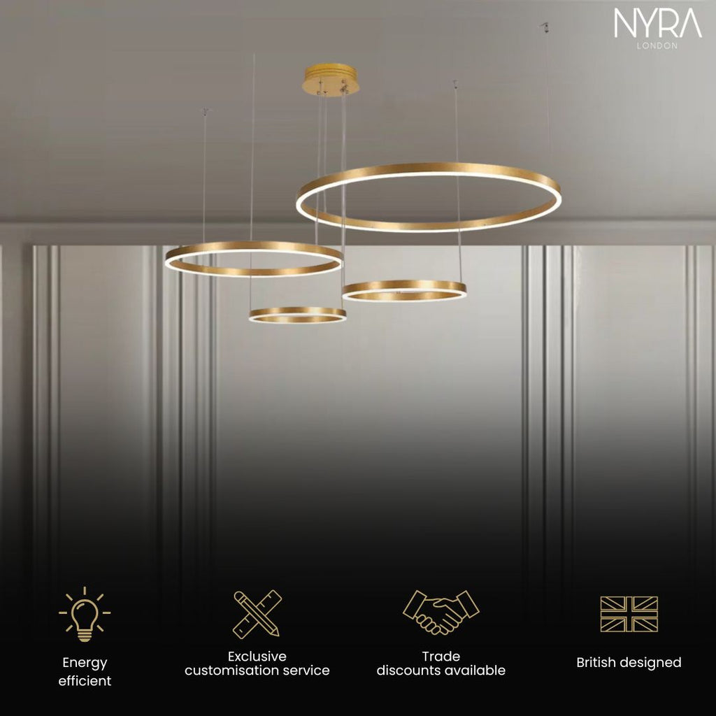 Lampe Anneau Solara avec construction en aluminium premium et acrylique 12500 lumens