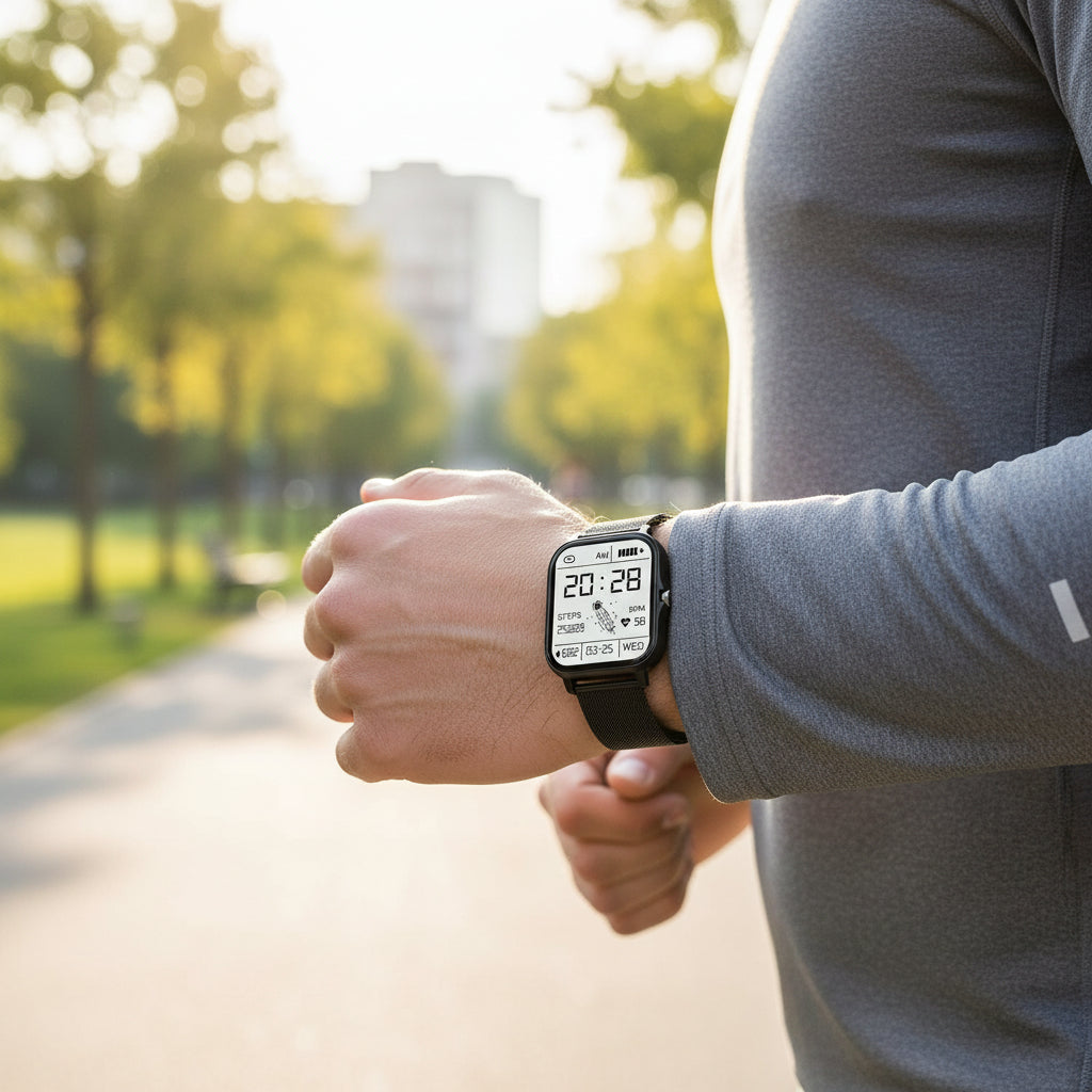 Montre connectée carrée pour le suivi de la forme physique et la surveillance de la santé