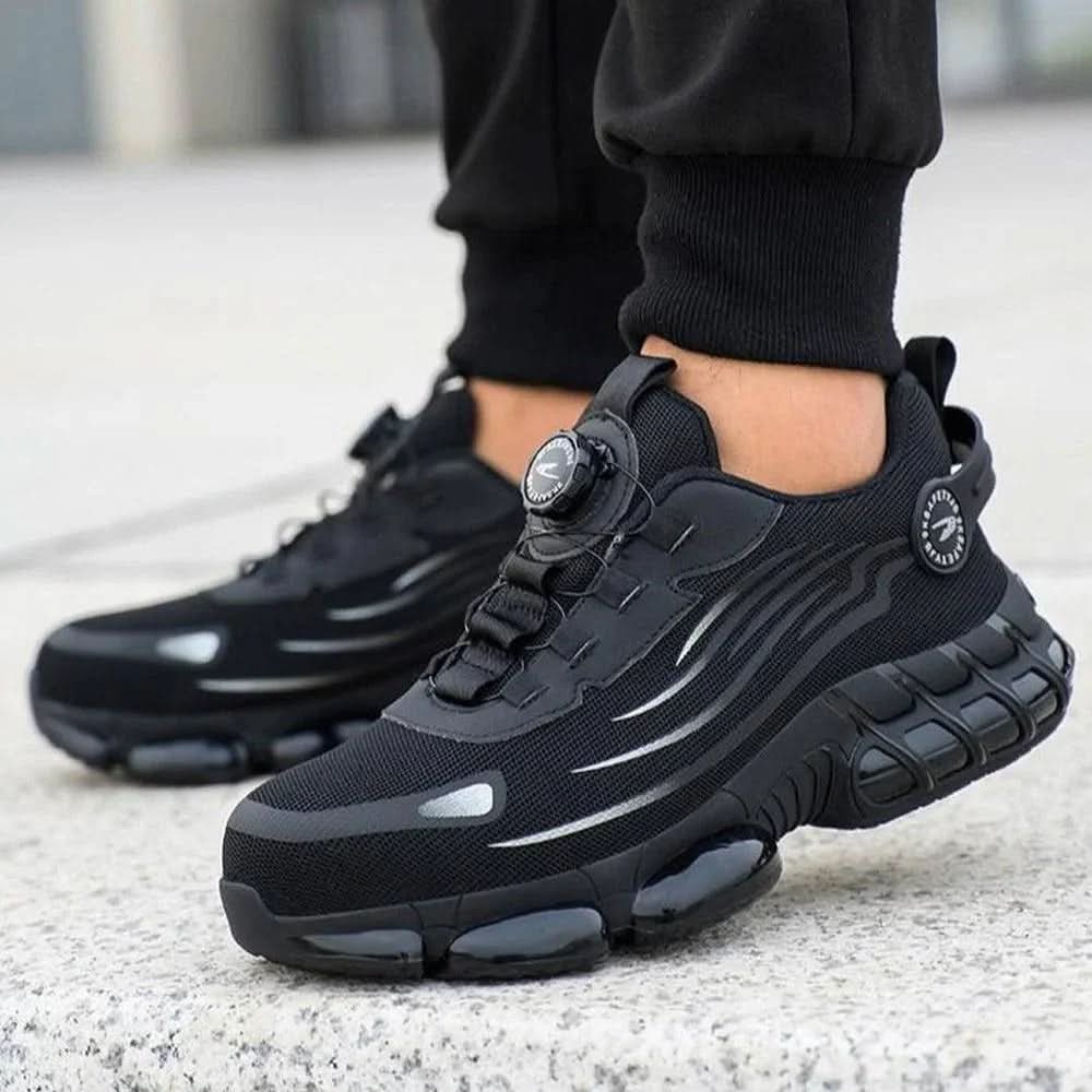 Breathable Lace-Up Steel Toe Work Shoes for All-Day Comfort