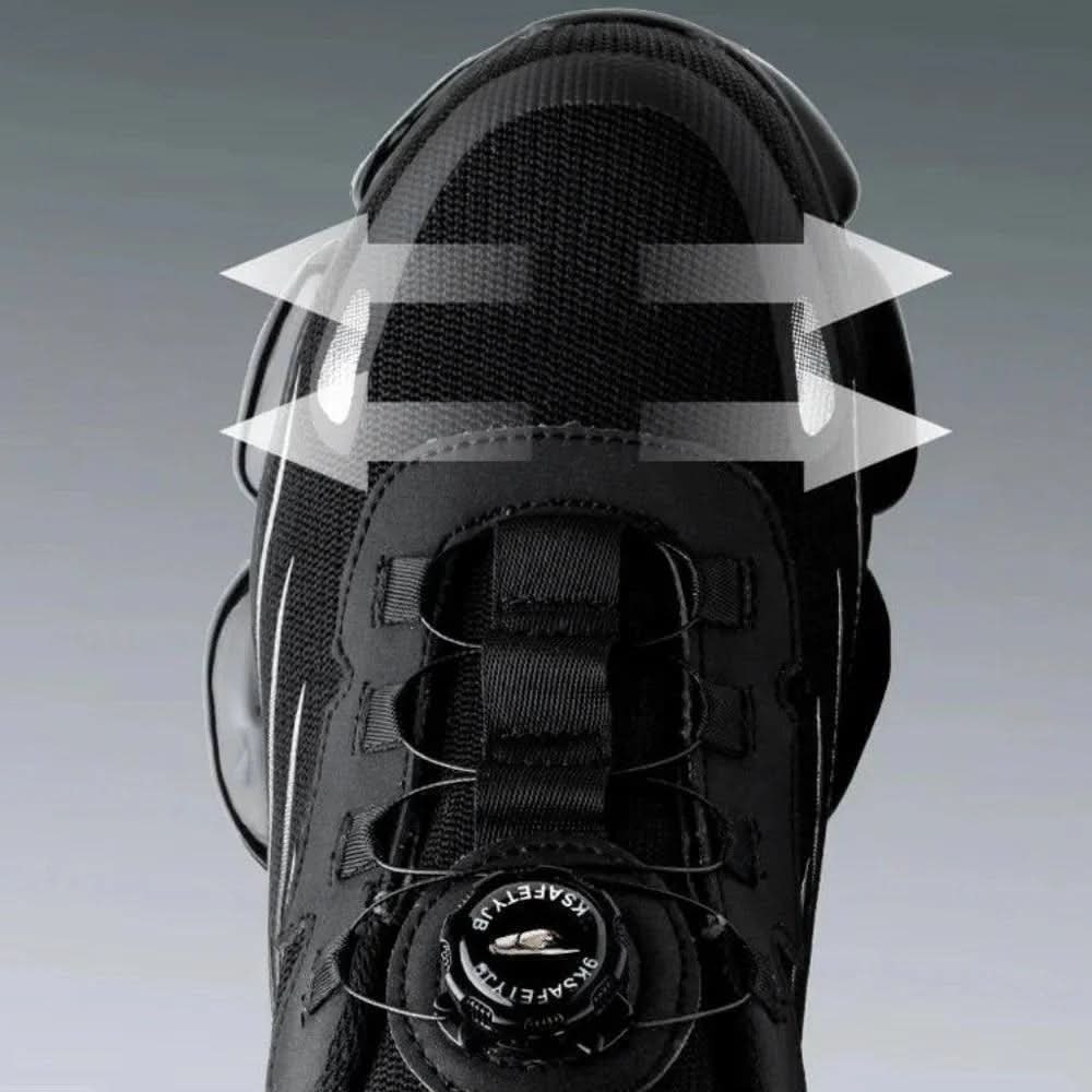 Breathable Lace-Up Steel Toe Work Shoes for All-Day Comfort