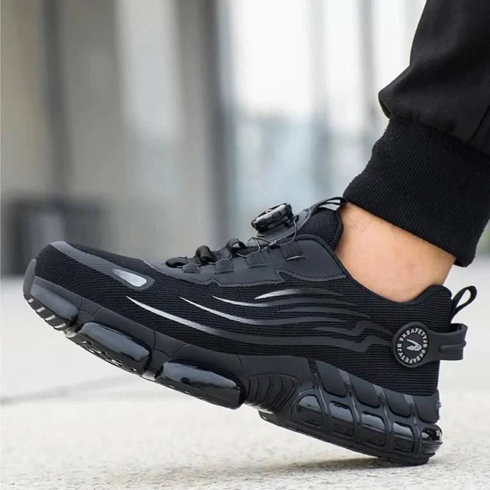 Breathable Lace-Up Steel Toe Work Shoes for All-Day Comfort