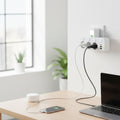 Nástěnný přepěťový ochranný prodlužovací kabel s USB porty