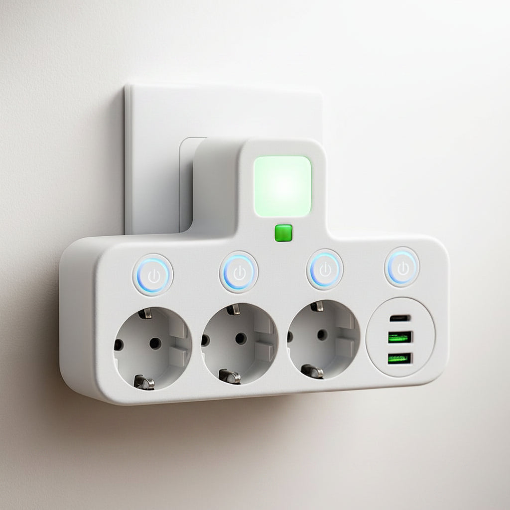 Nástěnný přepěťový ochranný prodlužovací kabel s USB porty