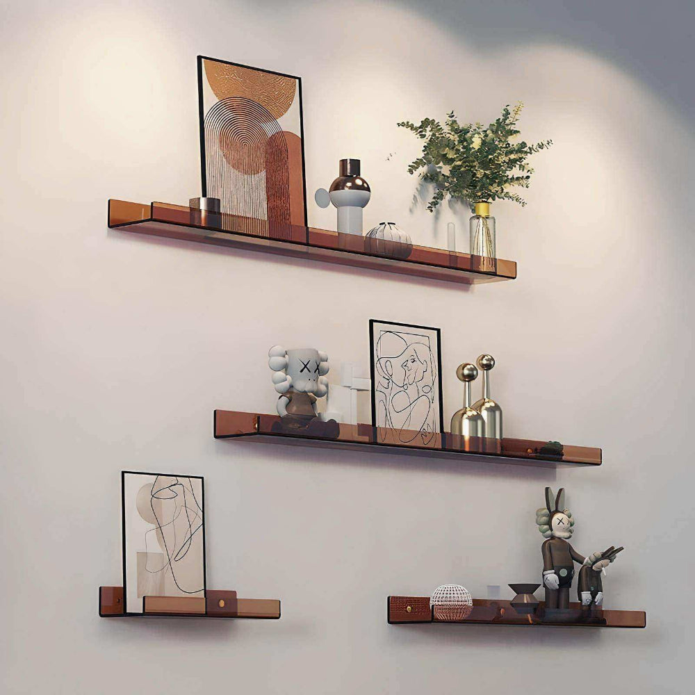 Acrylic Floating Wall Shelf For Modern Display And Storage