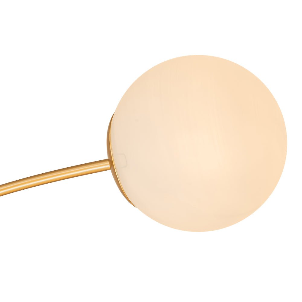 Sputnik Brass Ceiling Light For Living Room With Opal Glass Globes 12 Light Dimmable