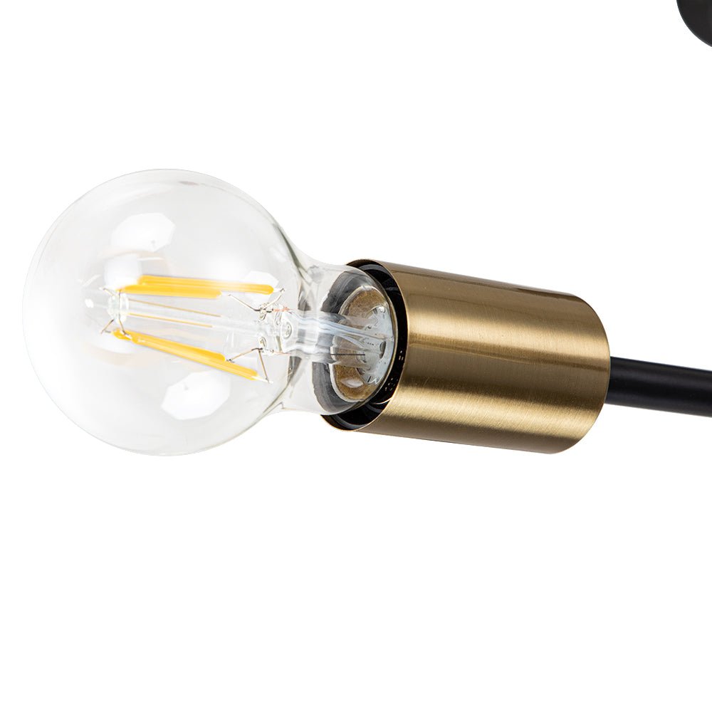 Stropní lampa Sputnik 6 nebo 8 v černé barvě, kovová, retro moderní, stmívatelná