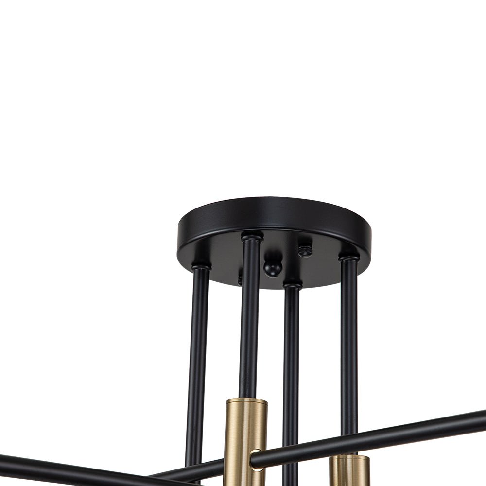 Stropní lampa Sputnik 6 nebo 8 v černé barvě, kovová, retro moderní, stmívatelná