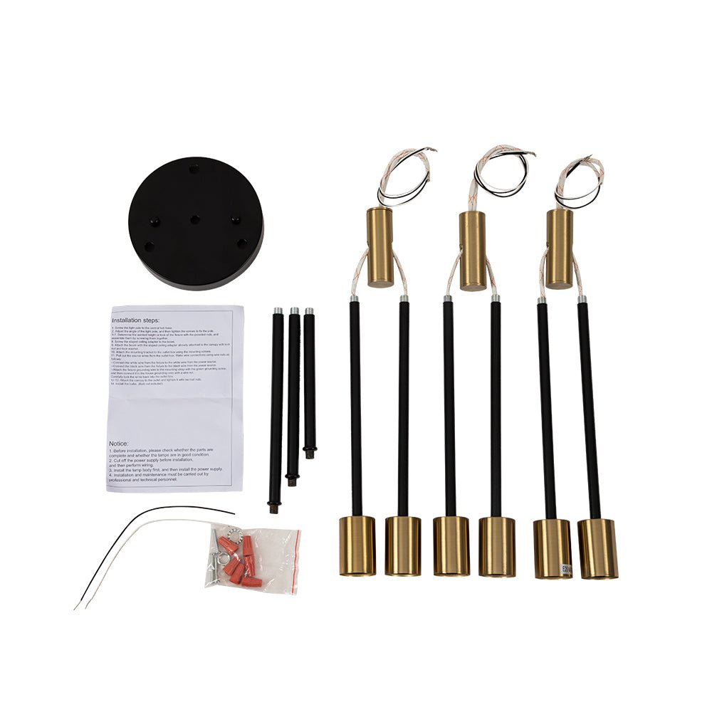 Stropní lampa Sputnik 6 nebo 8 v černé barvě, kovová, retro moderní, stmívatelná