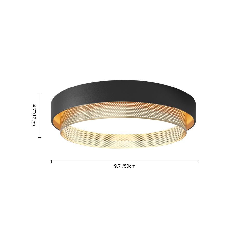 Round Hollow LED -kattolehti 30W 50cm Valkoinen tai Musta Olohuoneeseen ja Kylpyhuoneeseen