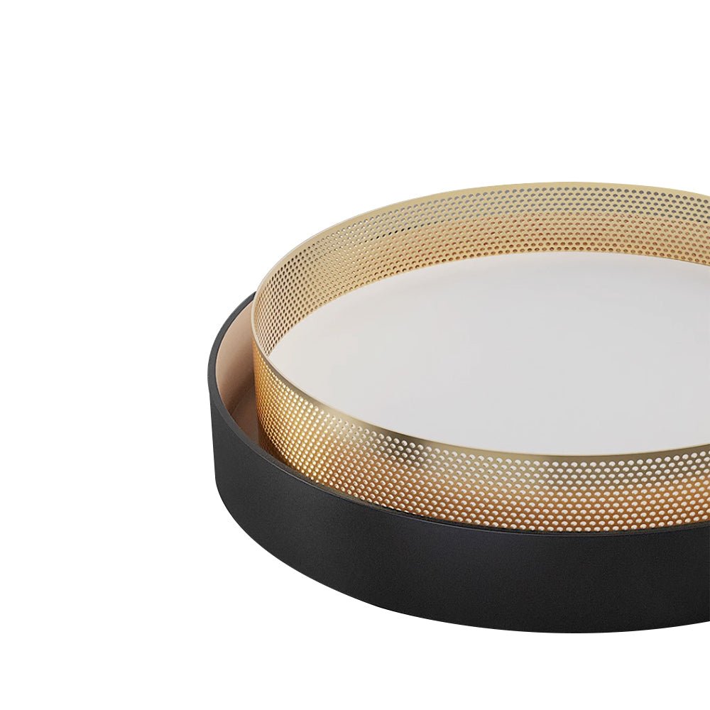 Round Hollow LED -kattolehti 30W 50cm Valkoinen tai Musta Olohuoneeseen ja Kylpyhuoneeseen