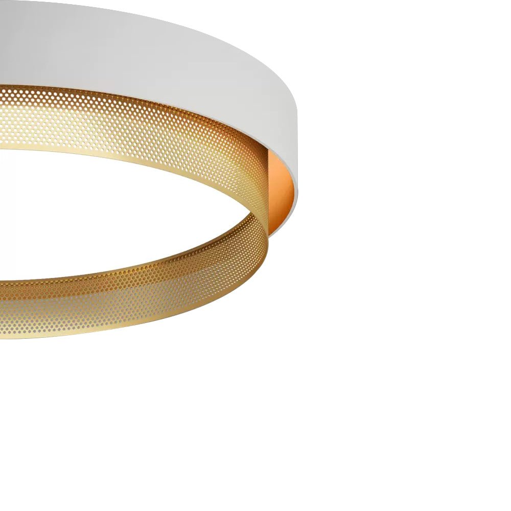 Round Hollow LED -kattolehti 30W 50cm Valkoinen tai Musta Olohuoneeseen ja Kylpyhuoneeseen
