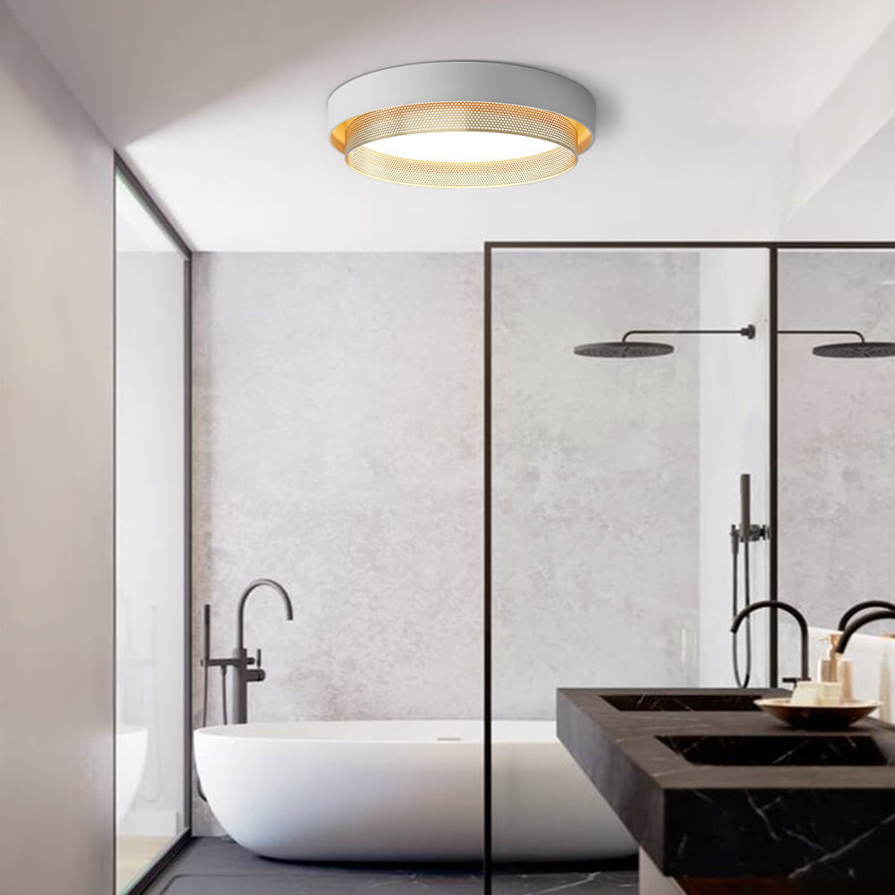 Round Hollow LED -kattolehti 30W 50cm Valkoinen tai Musta Olohuoneeseen ja Kylpyhuoneeseen